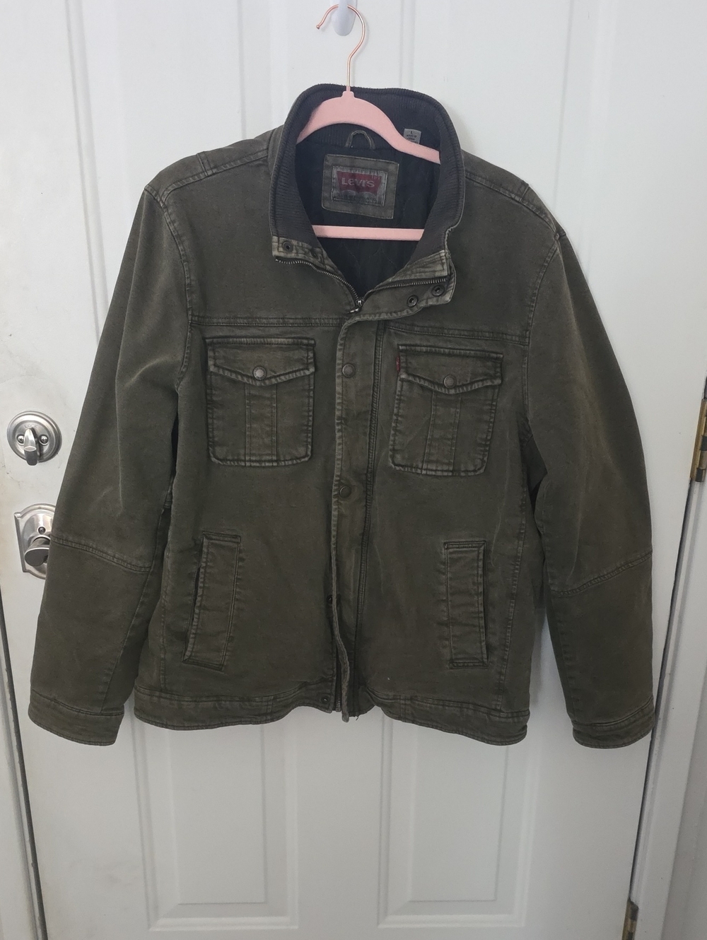 Levi's Men's Olive Green Military Field Jacket Size Large